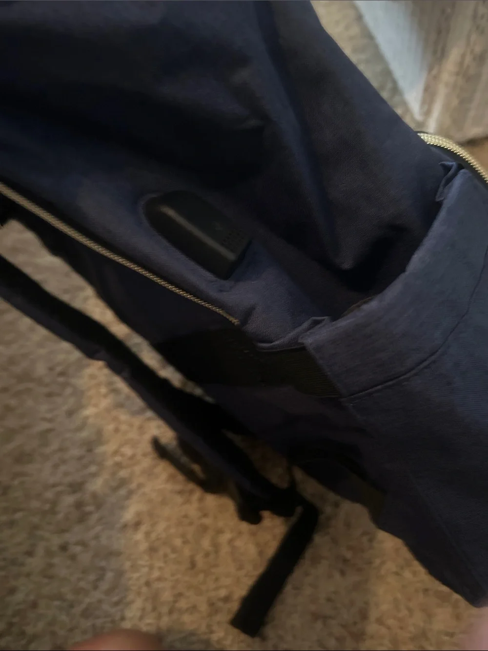 Lovevook Navy Men's Backpack with Gold Accents